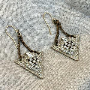 Art Deco Triangle Crystal Drop Earrings